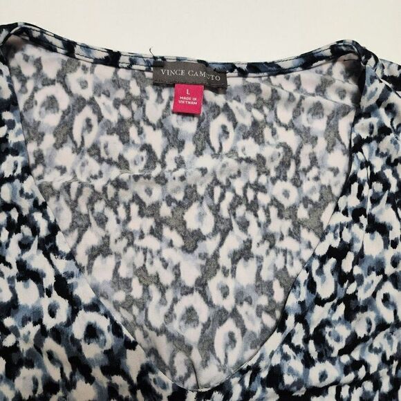 VINCE CAMUTO Women's - Size L - Blue Animal Print Sleeveless Top - Picture 5 of 6